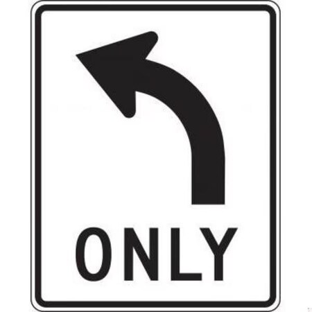 Accuform LANE GUIDANCE SIGN LEFT TURN ONLY MR35LRA MR35LRA